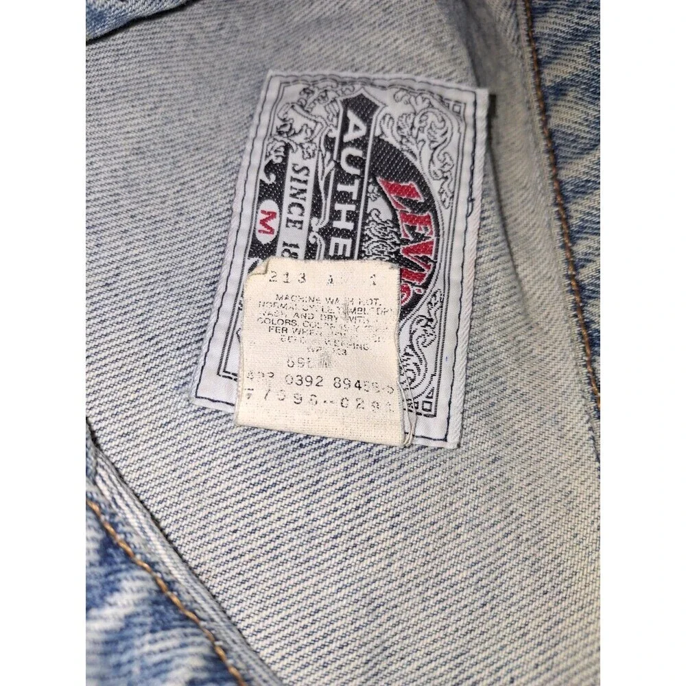 Custom Painted Levis Vintage Jacket Distressed Lick My Levis Size M‎